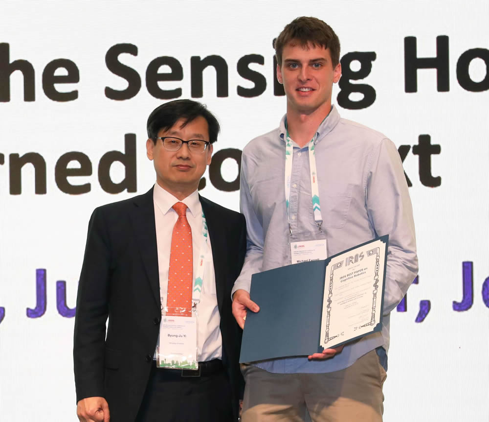 7 IROS Best Paper Award on Cognitive Robotics sponsored by KROS small